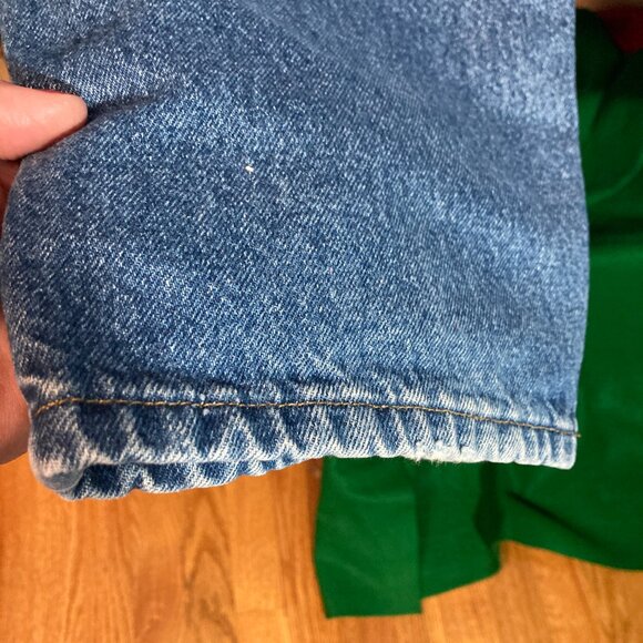 LL Bean Flannel Lined Jeans Mens Blue Natural Fit 100% Cotton Denim Cabin 37x30 - Picture 4 of 9